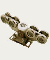 Vozíky pro samonosné kolejové brány, válečky, příslušenství bran, výrobce Polsko